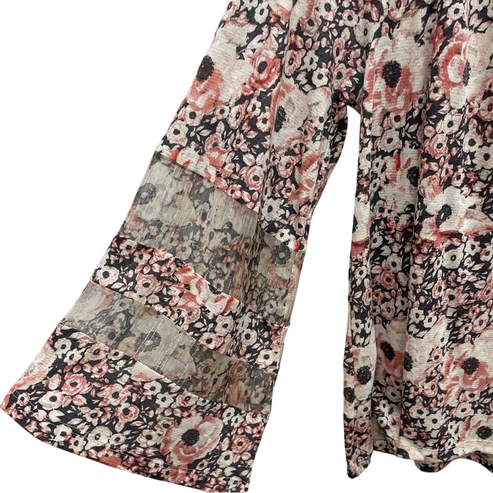 Lucky Brand Women's Printed Woven Mix Peasant Top Size 1X - Picture 5 of 12